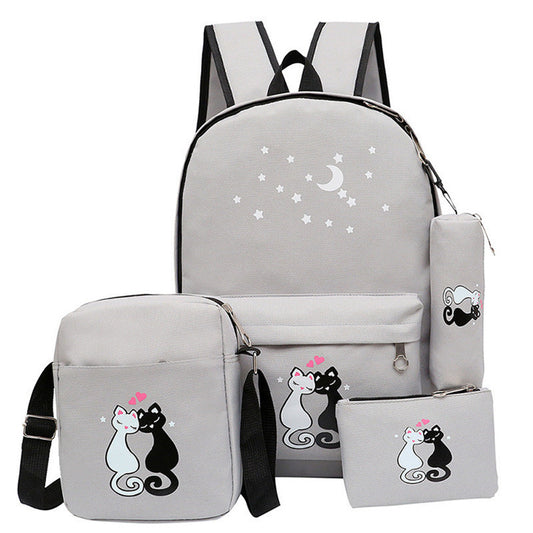 4-Piece Kids School Bag Set | Backpack, Lunch Bag, Pencil Case & Drawstring Bag