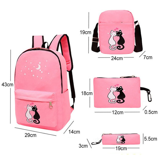 4-Piece Kids School Bag Set | Backpack, Lunch Bag, Pencil Case & Drawstring Bag